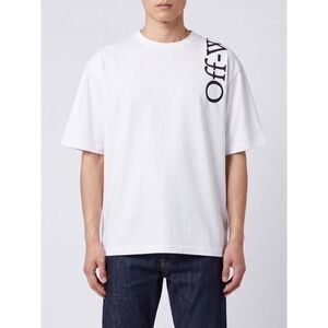 Off-White Men Off-White Contrast Logo Cotton T-Shirt With Dropped Shoulders
